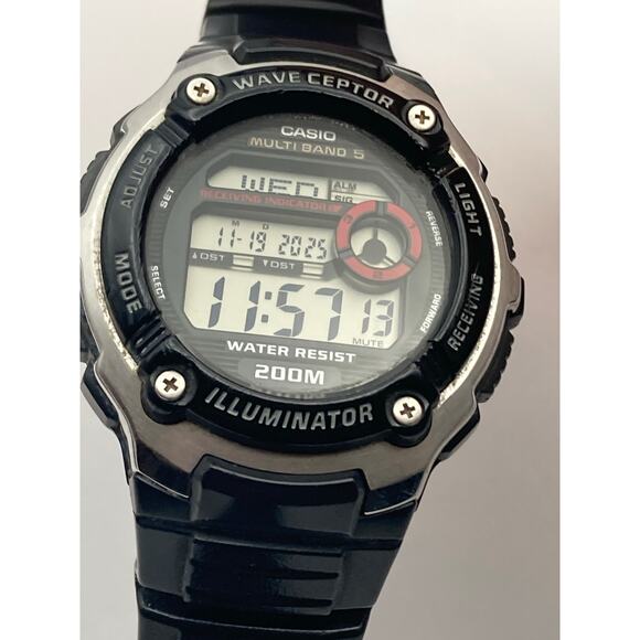 Wave Ceptor Casio Illuminator Multifunction Mens Watch 47mm Day Date Timer WR200 - Picture 6 of 10